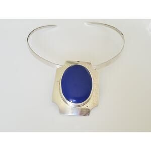 Vintage Mathews Sterling Silver Navajo Lapis Pendant
